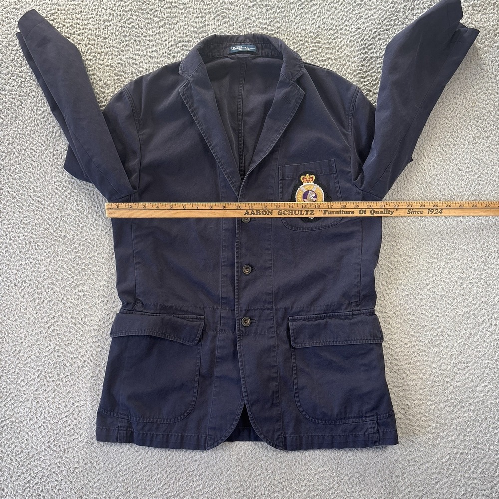 Vintage Polo Ralph Lauren Tropical Cruising‎ Club Blazer Mens 42R Navy Cotton - Picture 7 of 16